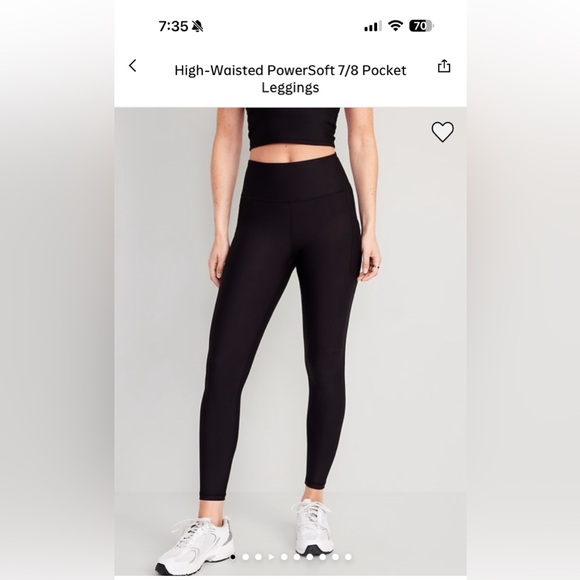 Old Navy Pants - NWT Old Navy high waisted power soft 7/8 pocket leggings sz L